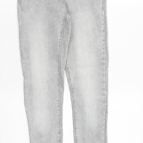 Denim & Co. Womens Grey Cotton Skinny Jeans Size 10 Regular Zip