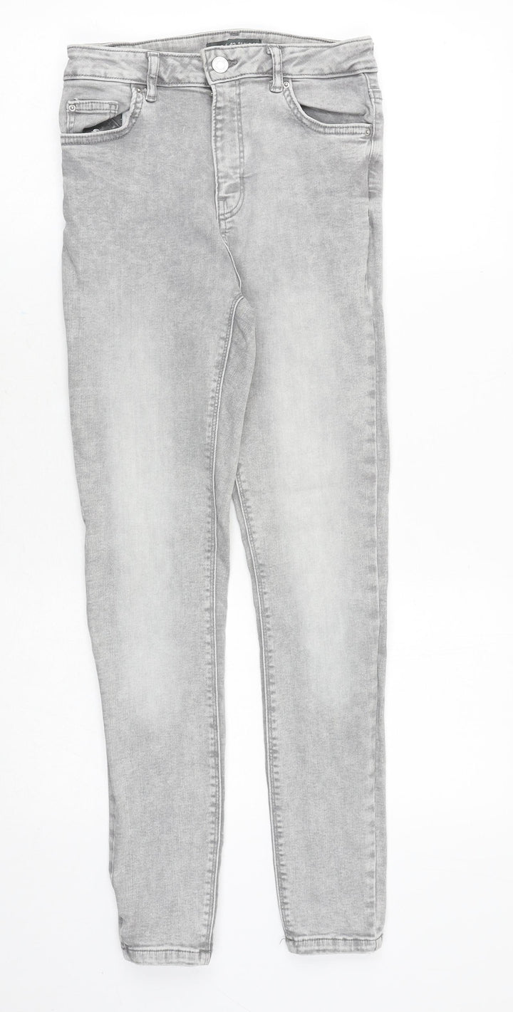 Denim & Co. Womens Grey Cotton Skinny Jeans Size 10 Regular Zip
