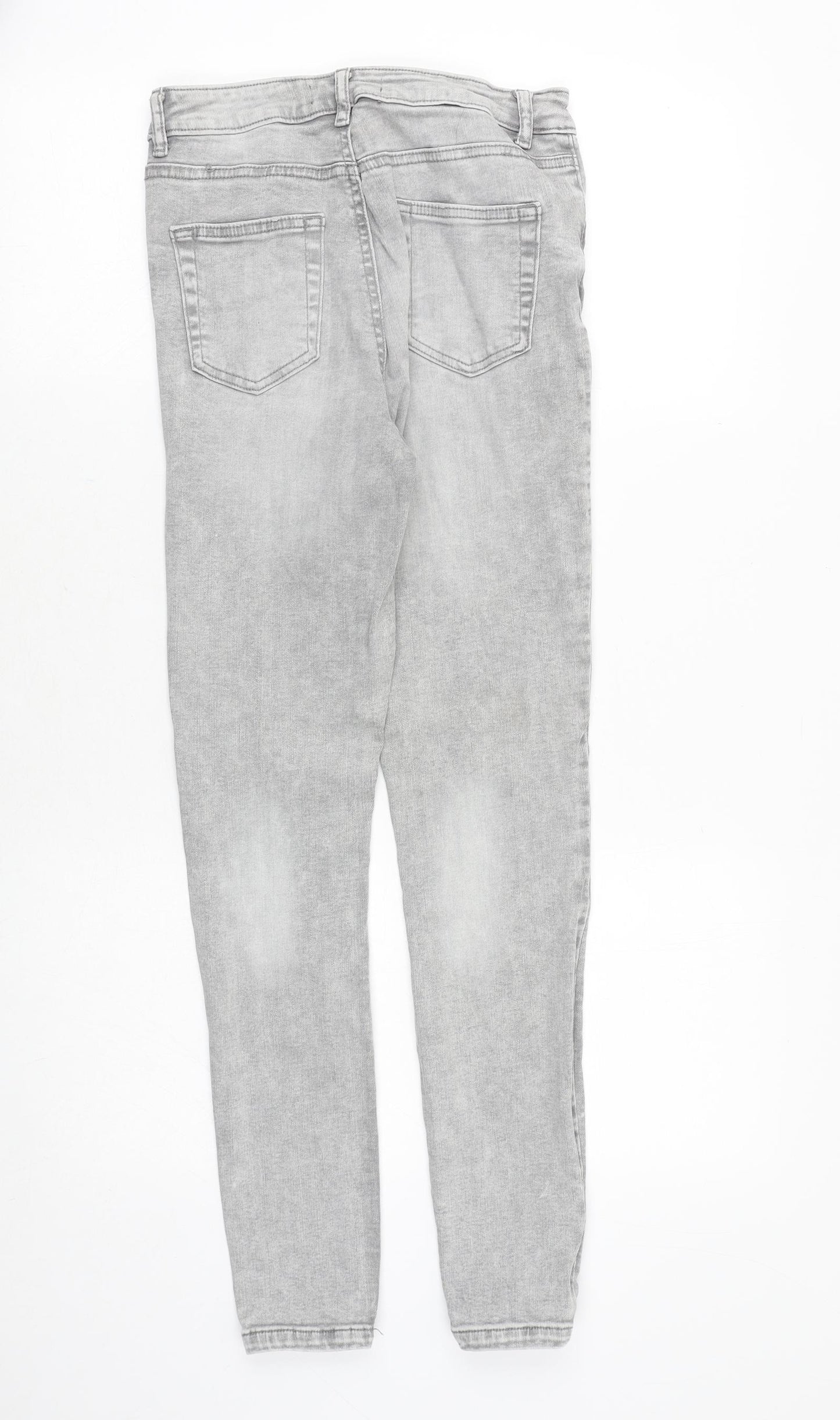 Denim & Co. Womens Grey Cotton Skinny Jeans Size 10 Regular Zip