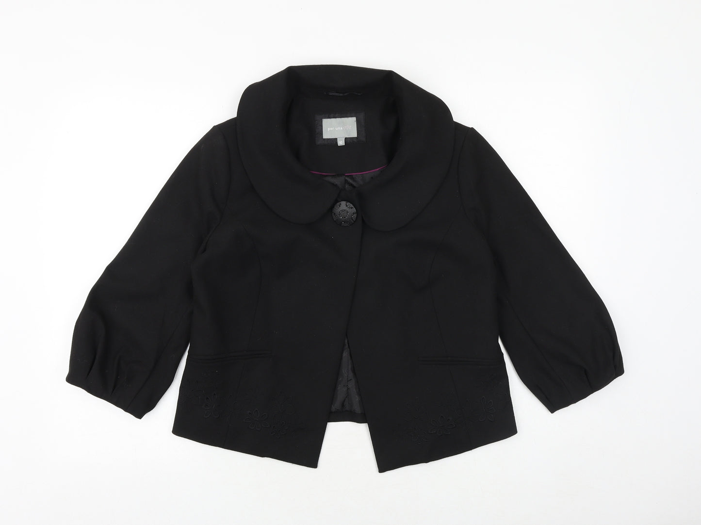 Marks and Spencer Womens Black Jacket Blazer Size 10 Button