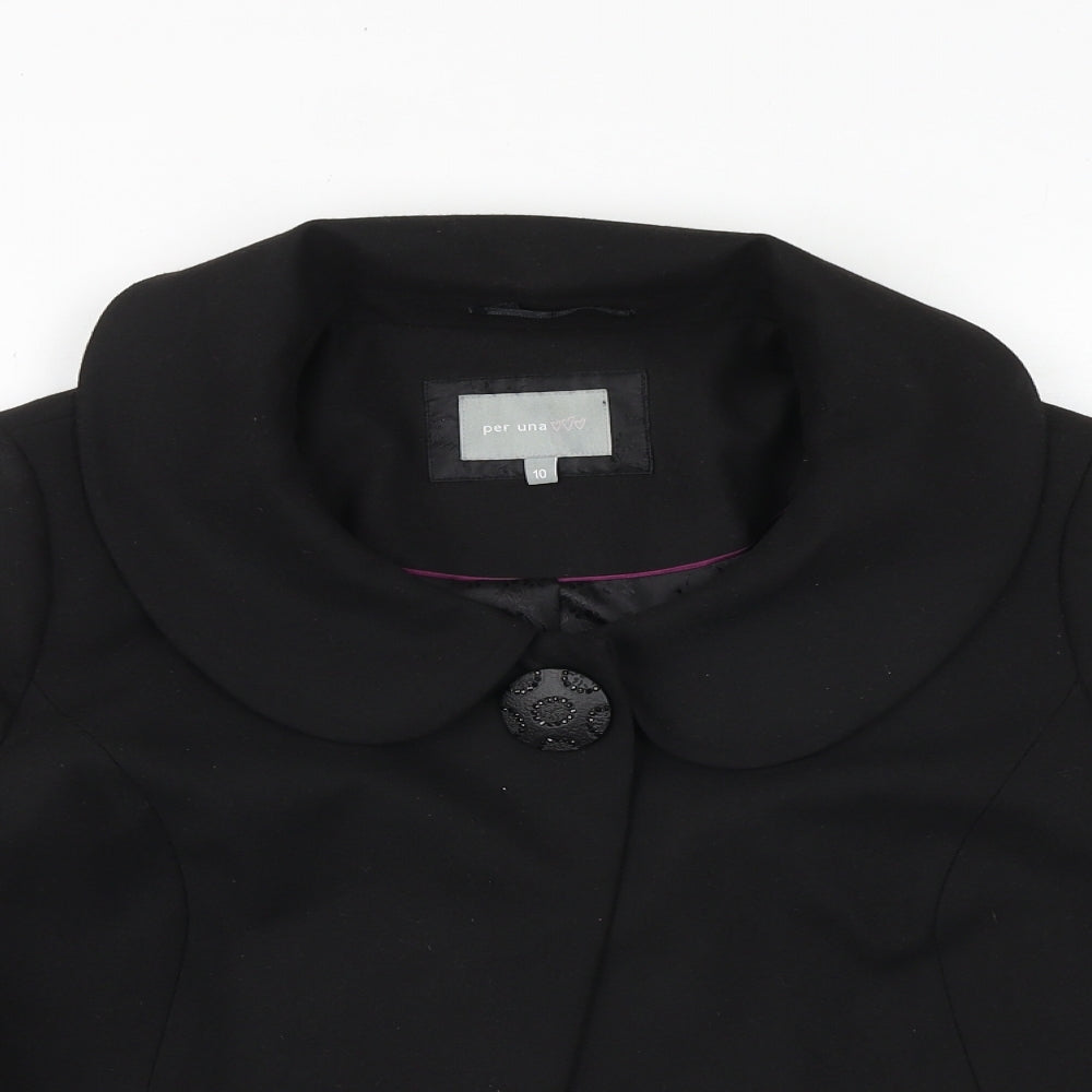 Marks and Spencer Womens Black Jacket Blazer Size 10 Button