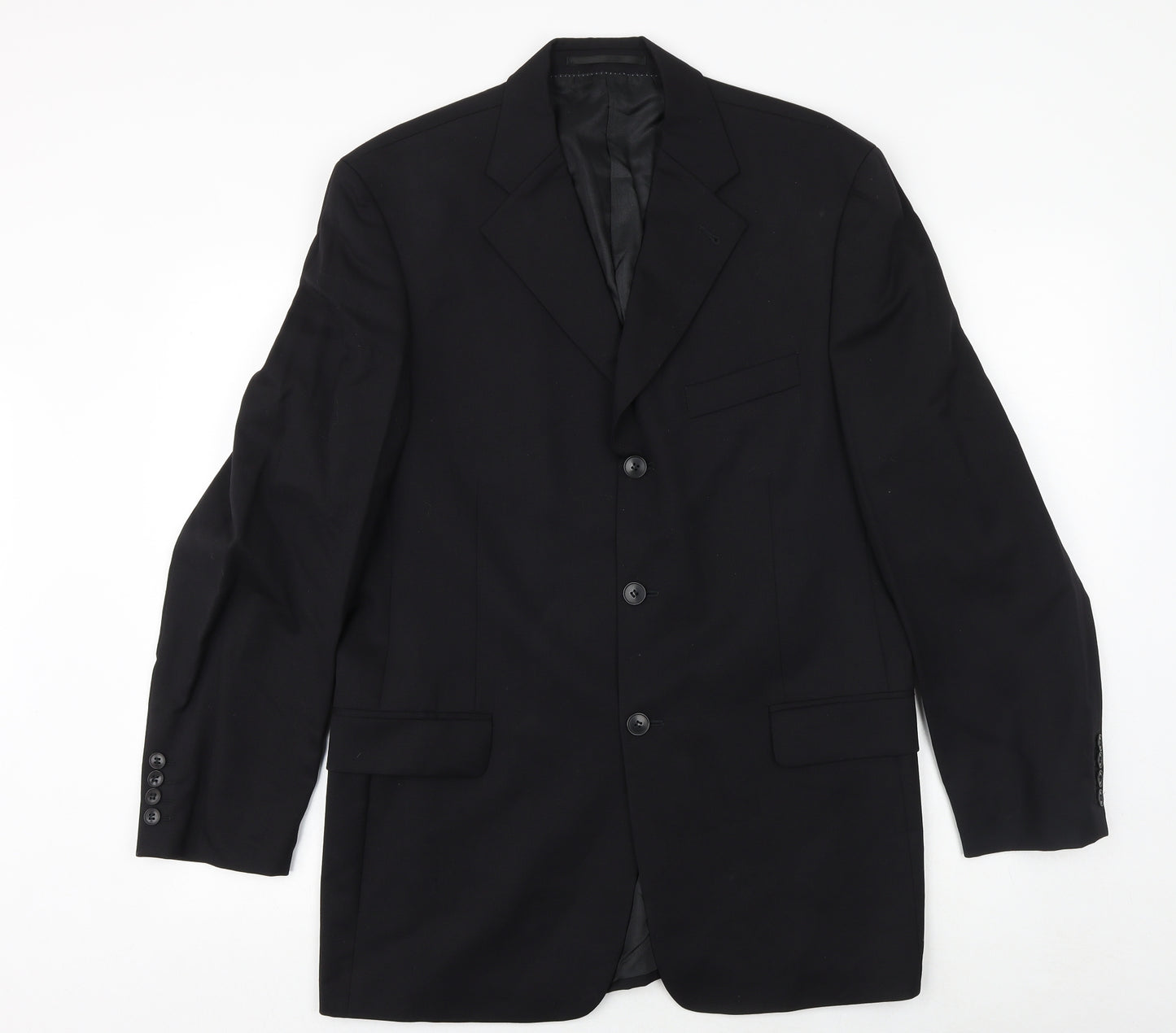 NEXT Mens Black Wool Jacket Suit Jacket Size 40 Regular