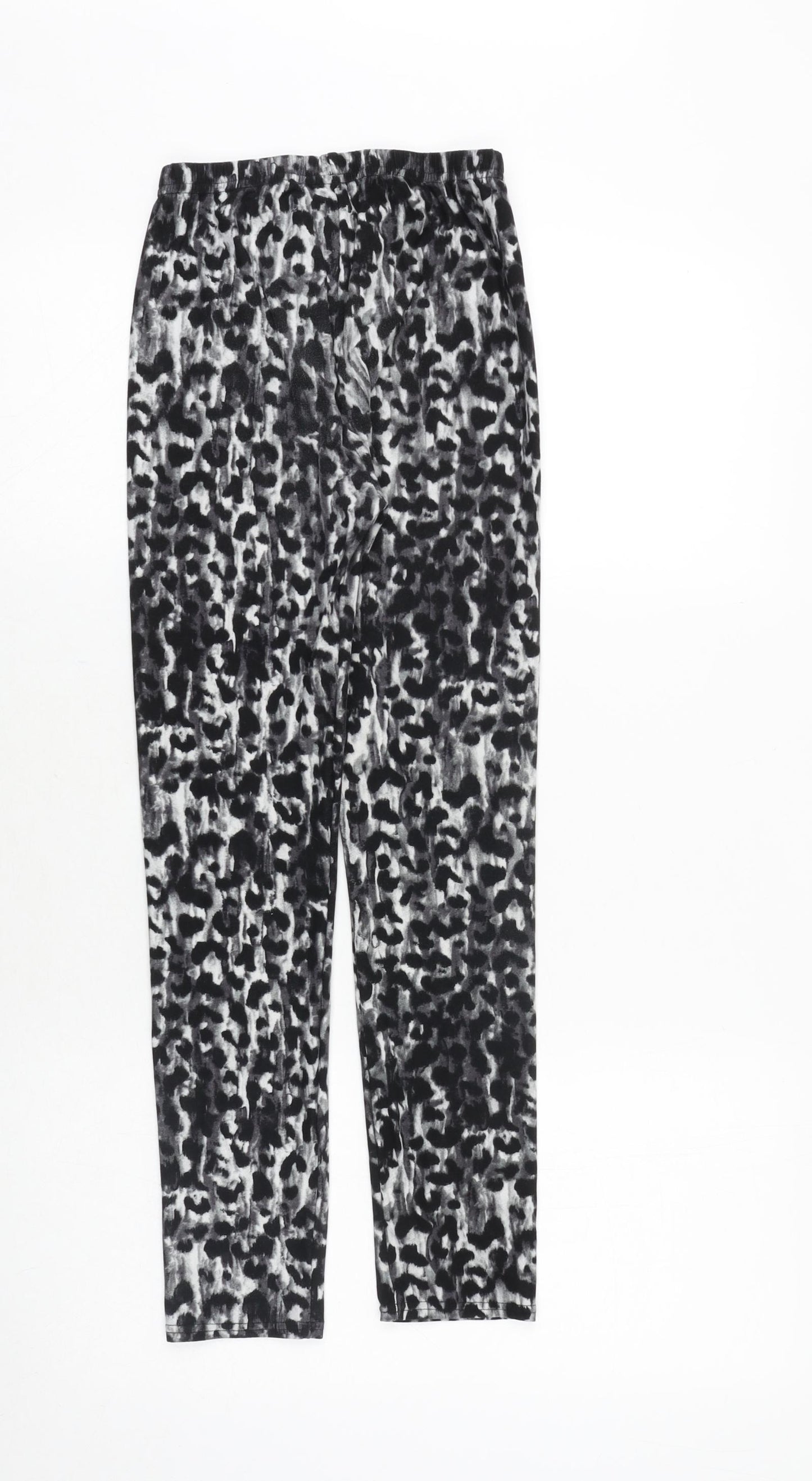 Crafted Girls Black Geometric Polyester Jogger Trousers Size 13 Years Regular Pullover - Leggings