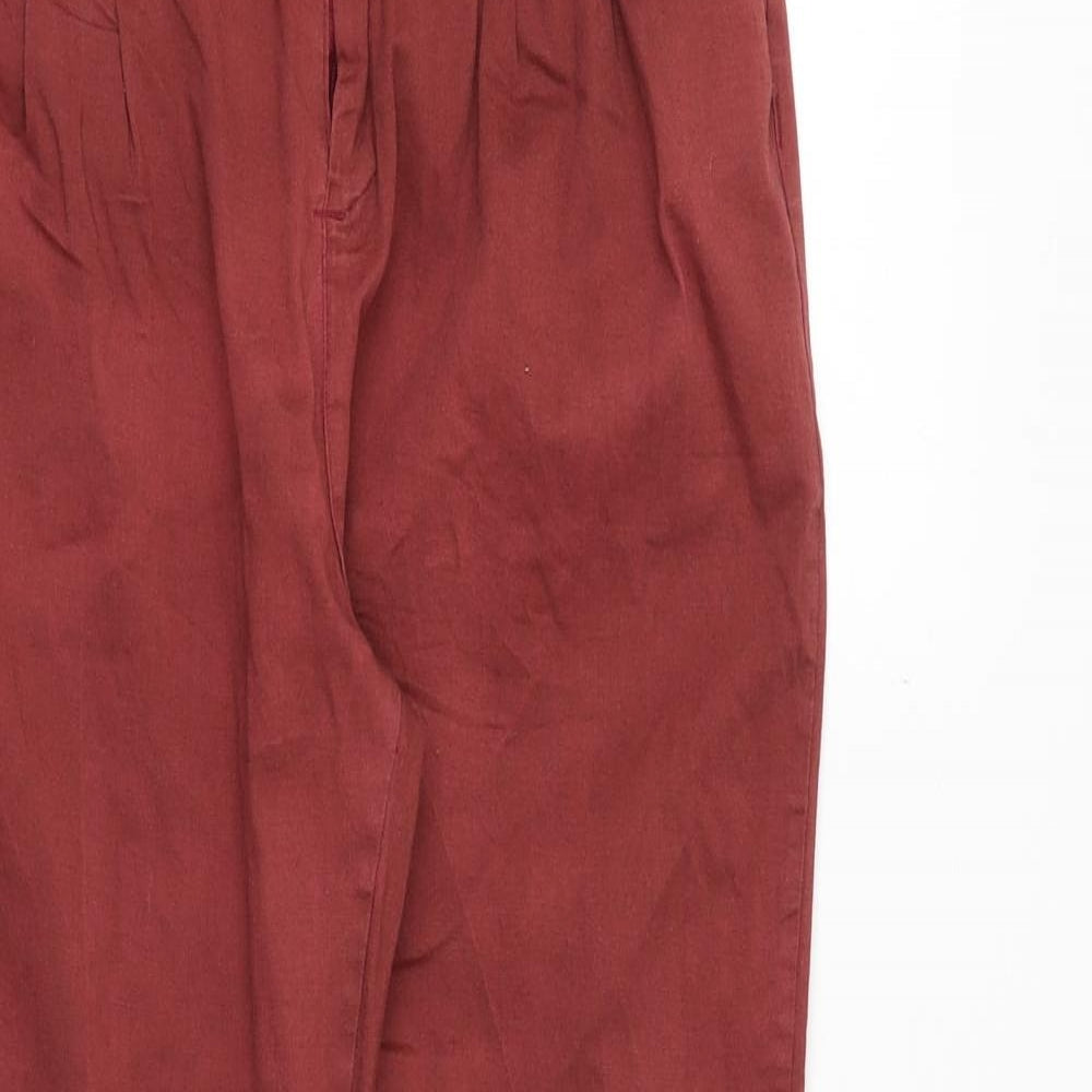 PARISIAN SIGNATURE Womens Red Cotton Trousers Size 12 Regular Zip
