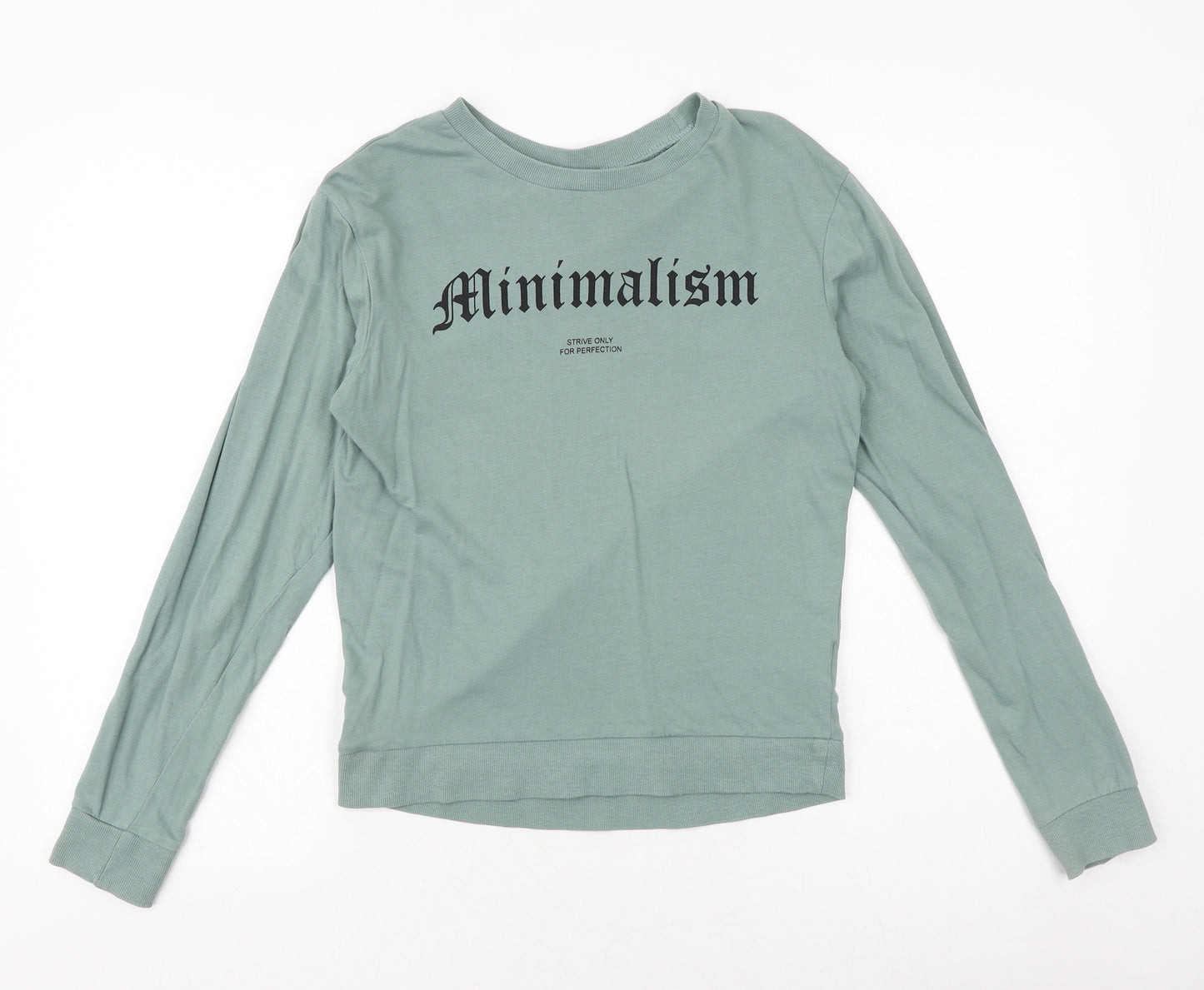 H&M Womens Green 100% Cotton Pullover Sweatshirt Size S Pullover