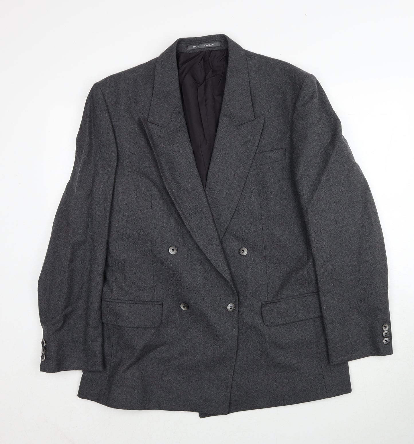 The Label Mens Grey Wool Jacket Suit Jacket Size 40 Regular