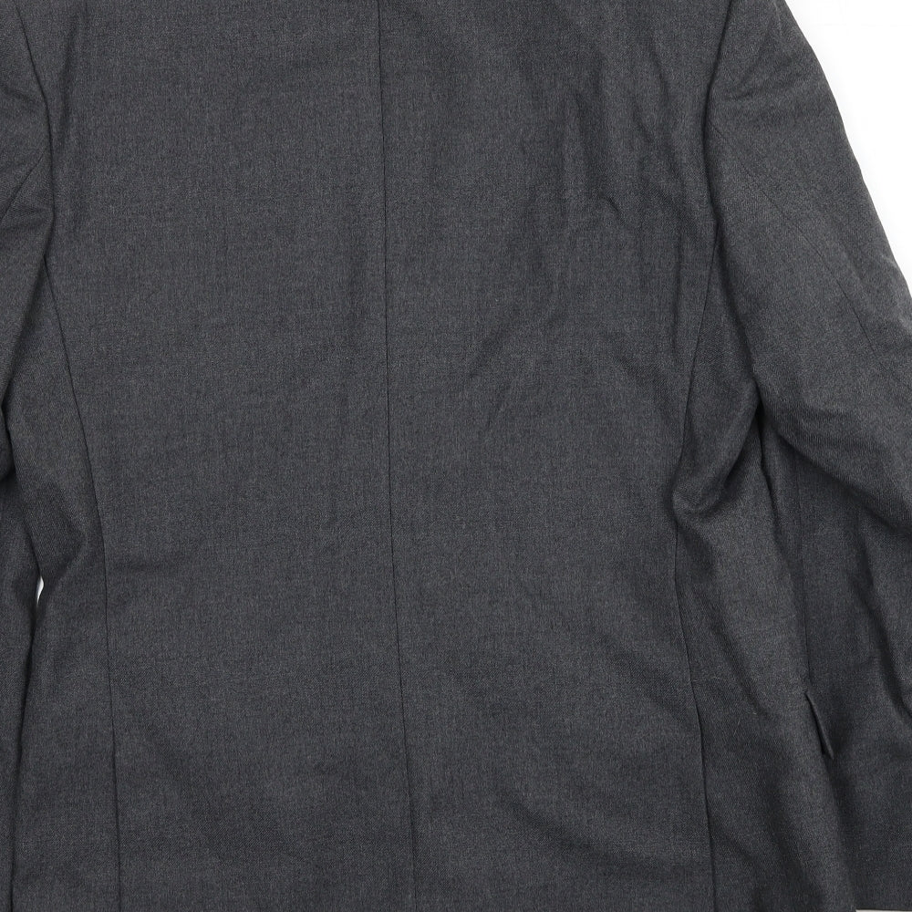 The Label Mens Grey Wool Jacket Suit Jacket Size 40 Regular