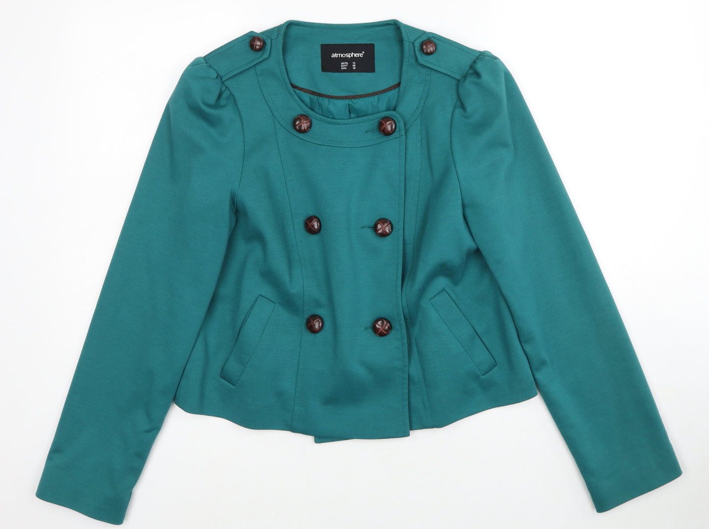 Atmosphere Womens Blue Jacket Size 12 Button