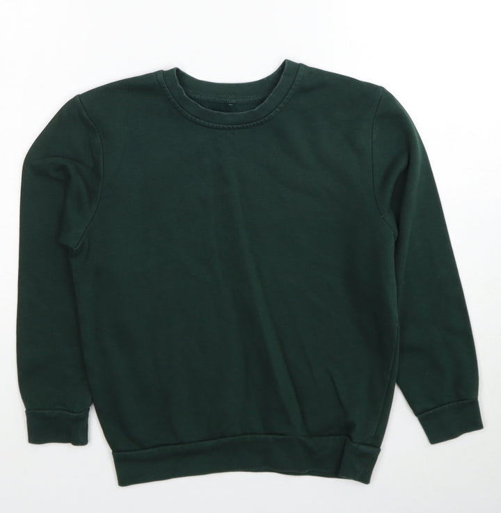 Preworn Boys Green Cotton Pullover Sweatshirt Size 8-9 Years Pullover