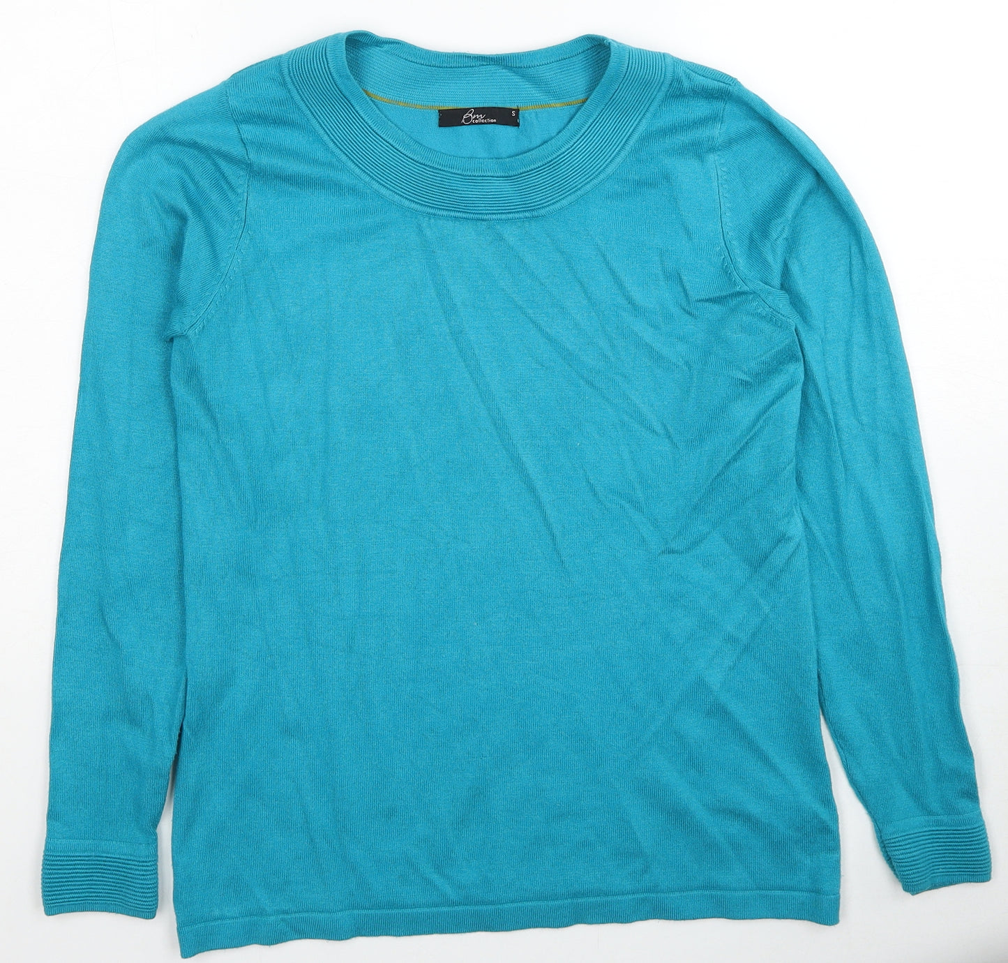 Bonmarché Womens Blue Round Neck Viscose Pullover Jumper Size S
