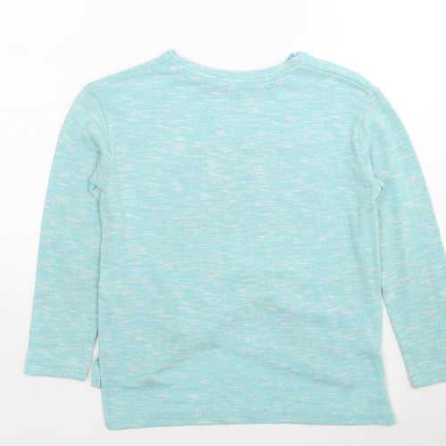 Young Dimension Girls Blue Round Neck Geometric Polyester Pullover Jumper Size 7-8 Years Pullover - Weekend Vibes