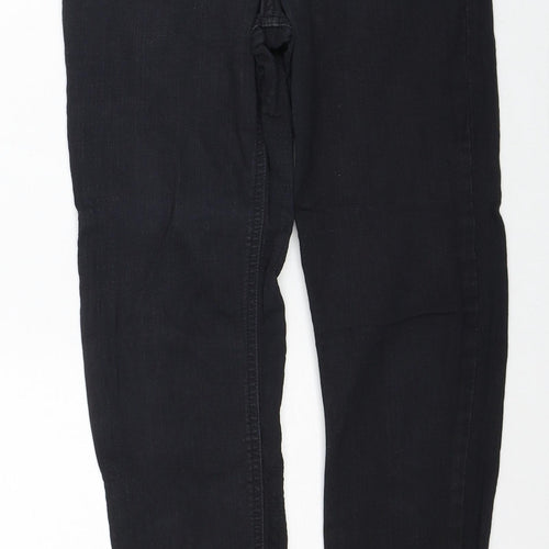 Topshop Womens Black Cotton Straight Jeans Size 26 in L30 in Regular Zip