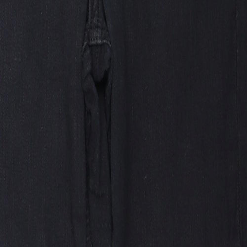 Topshop Womens Black Cotton Straight Jeans Size 26 in L30 in Regular Zip