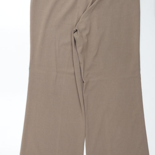 Debenhams Womens Brown Polyester Trousers Size 16 Regular Zip