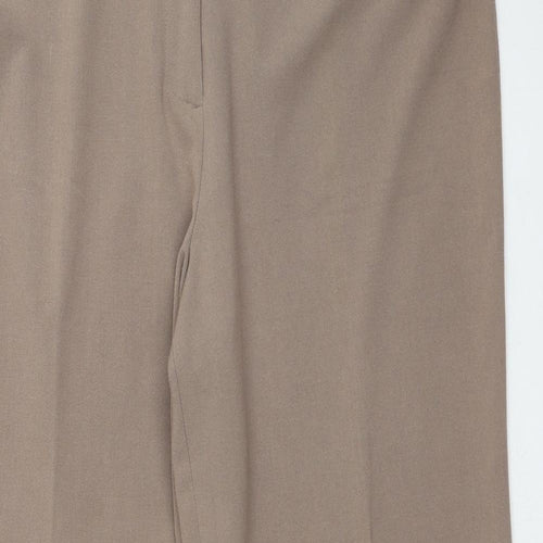 Debenhams Womens Brown Polyester Trousers Size 16 Regular Zip
