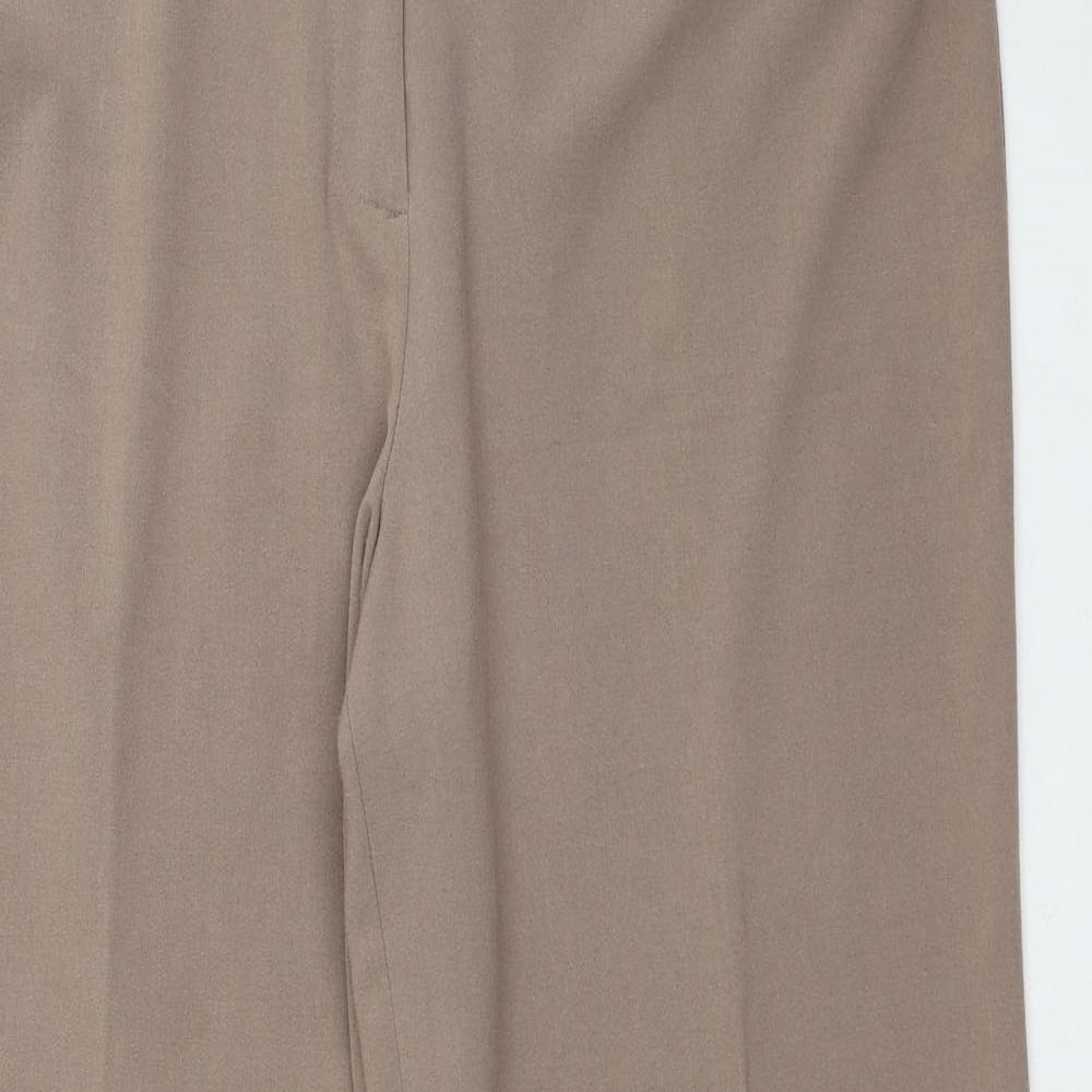 Debenhams Womens Brown Polyester Trousers Size 16 Regular Zip