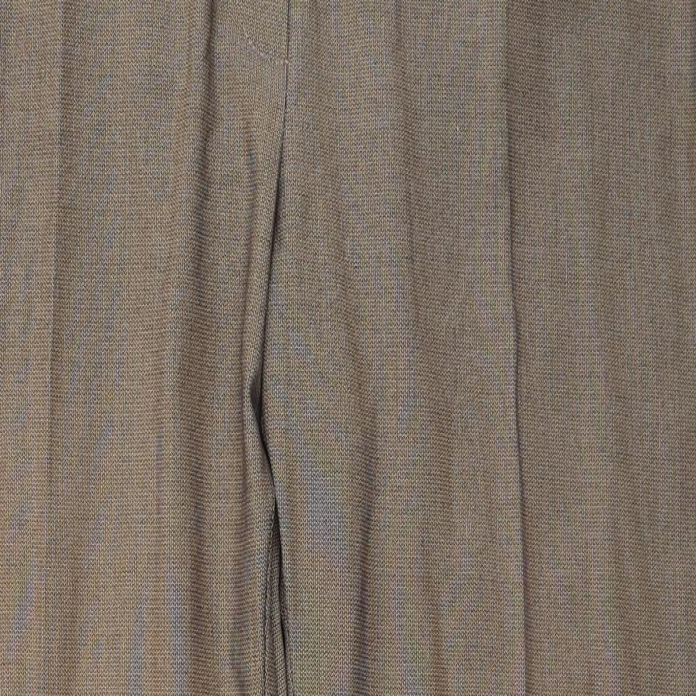 Marks and Spencer Womens Brown Polyester Trousers Size 16 Regular Zip