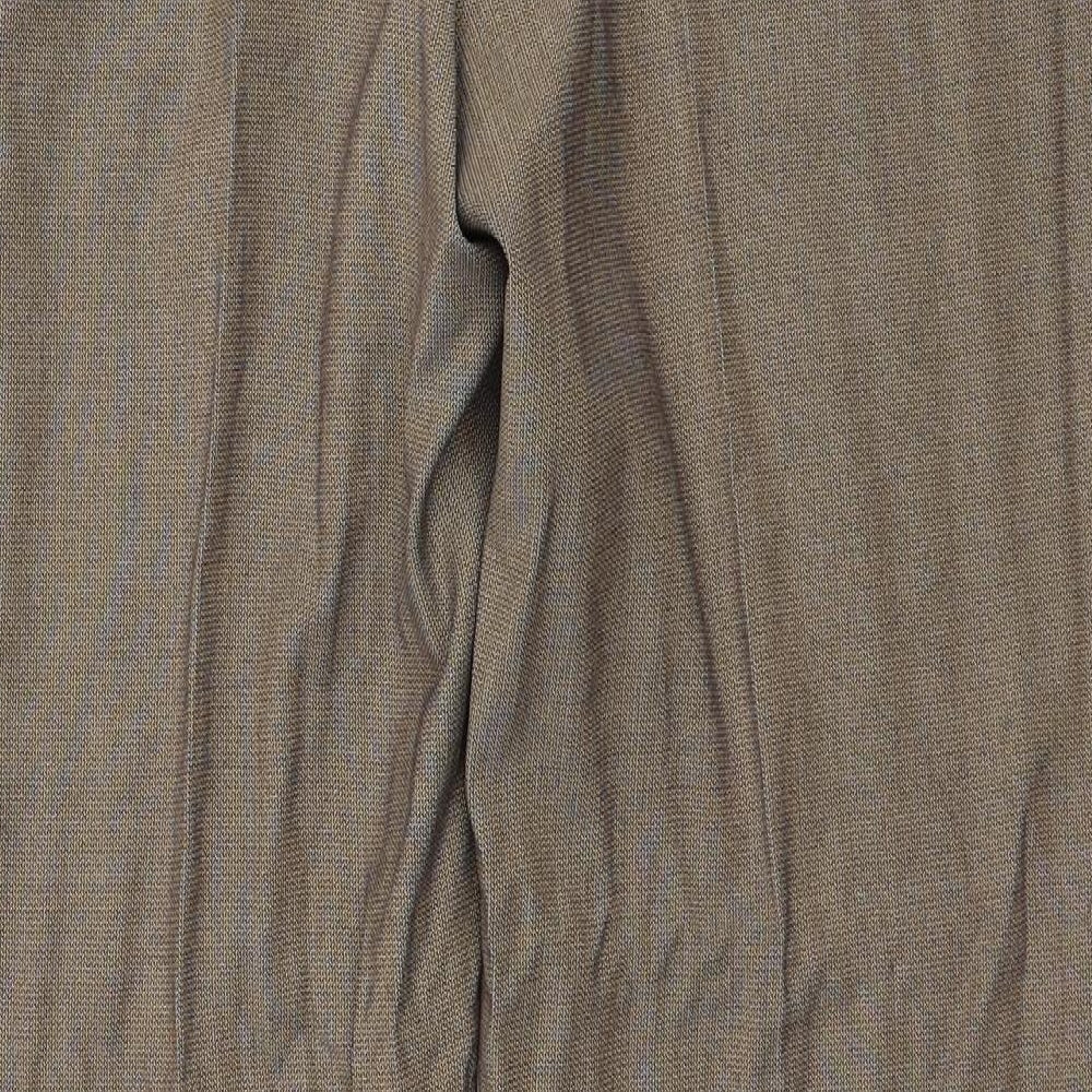 Marks and Spencer Womens Brown Polyester Trousers Size 16 Regular Zip