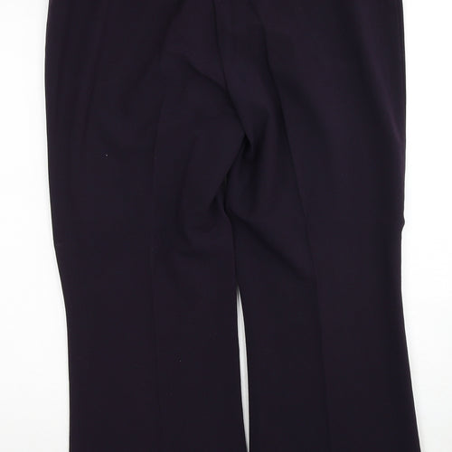 Savoir Womens Purple Polyester Trousers Size 36 in Regular Zip