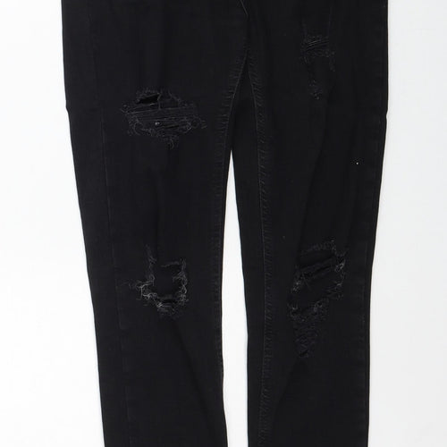 Denim & Co. Womens Black Cotton Skinny Jeans Size 12 Regular Zip