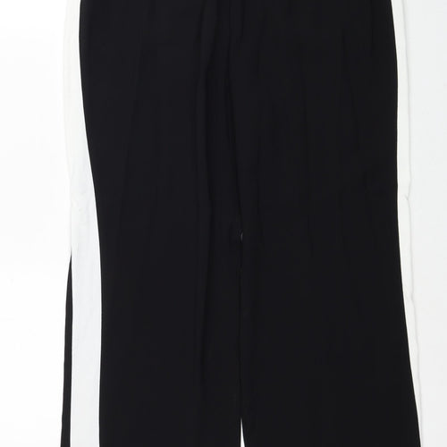 Eliane Rose Womens Black Polyester Trousers Size M Regular Drawstring - Side Stripe Detail