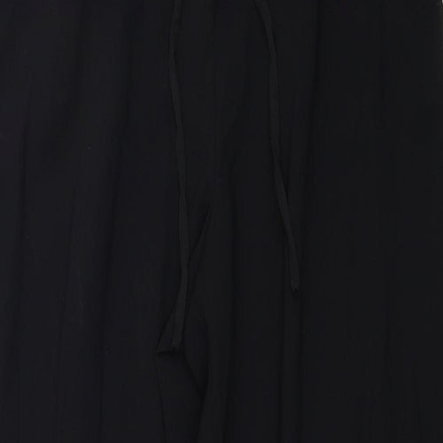 Eliane Rose Womens Black Polyester Trousers Size M Regular Drawstring - Side Stripe Detail