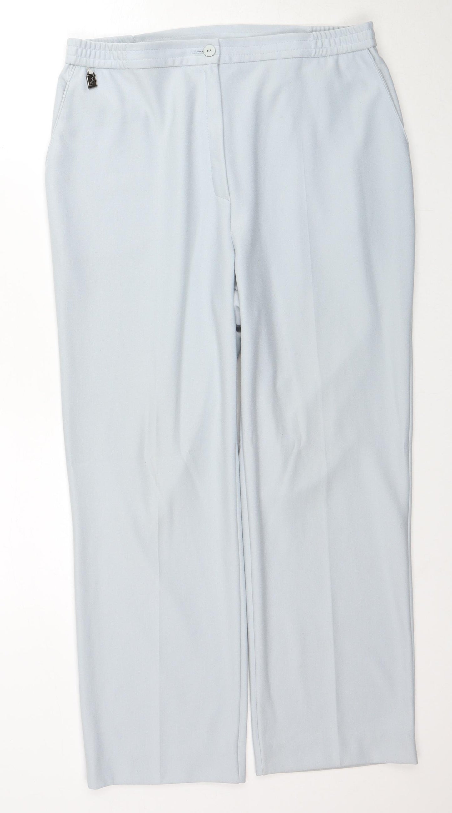 Karelia Womens Blue Polyester Trousers Size 16 Regular Zip