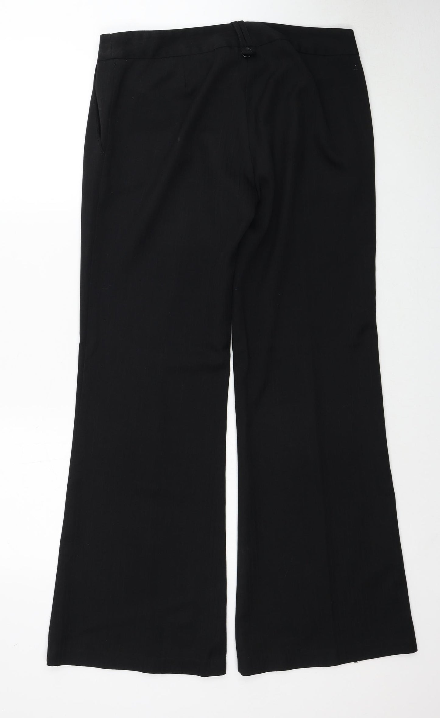 Papaya Womens Black Polyester Trousers Size L Regular Zip
