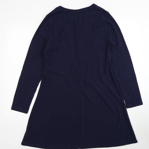 Gap Womens Blue Polyester A-Line Size L Round Neck Pullover