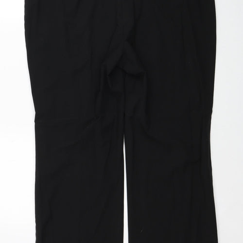 Marks and Spencer Womens Black Polyester Trousers Size 18 Regular Zip