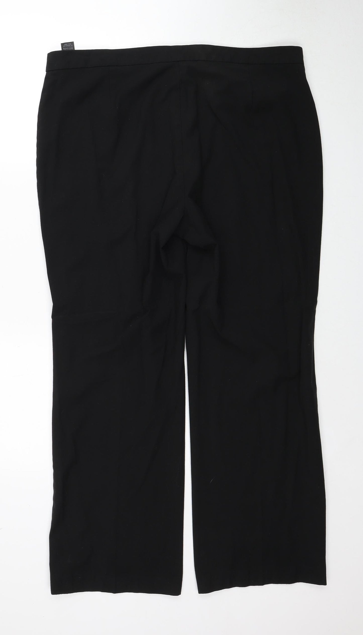 Marks and Spencer Womens Black Polyester Trousers Size 18 Regular Zip