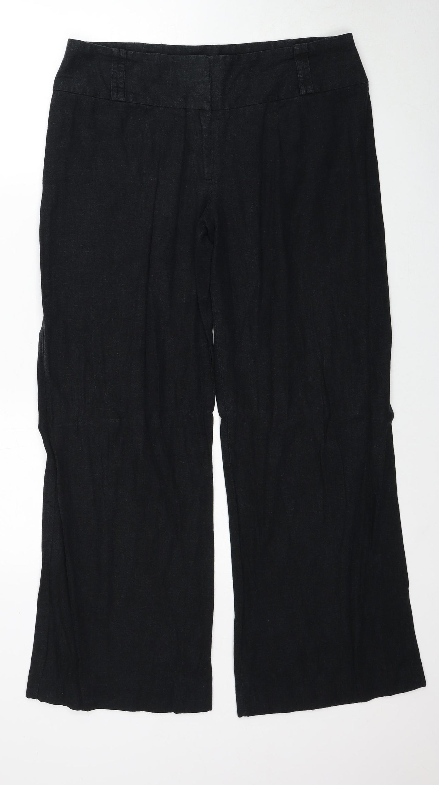 George Womens Black Viscose Trousers Size 14 Regular Zip