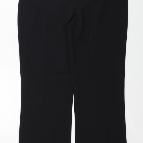 BHS Womens Black Polyester Trousers Size 10 Regular Zip