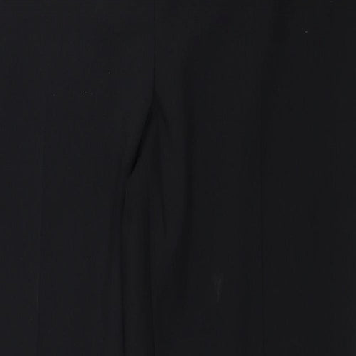 BHS Womens Black Polyester Trousers Size 10 Regular Zip