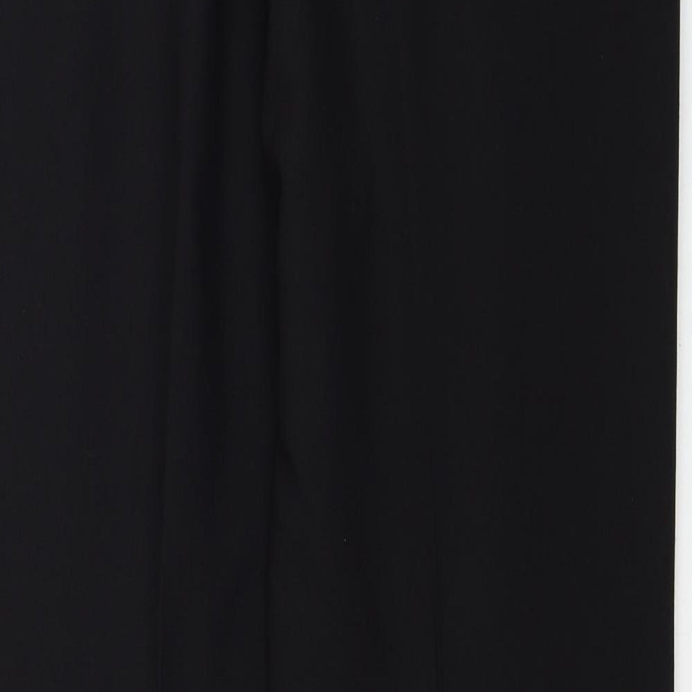 George Womens Black Polyester Trousers Size 10 Regular Zip