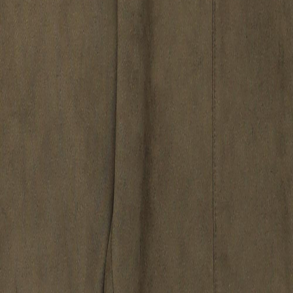 Preworn Womens Brown Polyester Trousers Size M Regular Zip