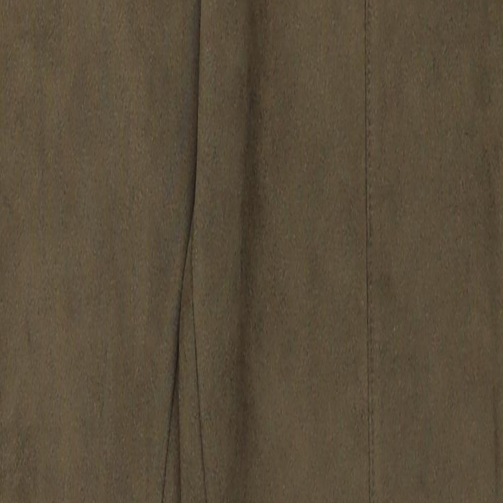 Preworn Womens Brown Polyester Trousers Size M Regular Zip