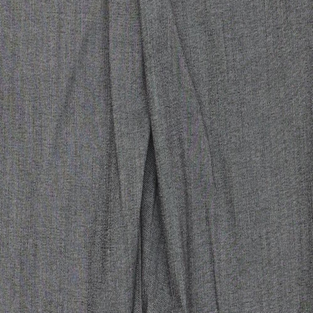 Warehouse Womens Grey Geometric Polyester Trousers Size 12 Regular Zip
