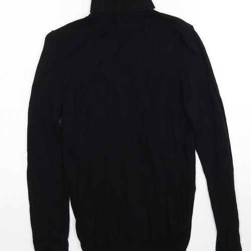 New Look Mens Black Roll Neck Cotton Pullover Jumper Size XS Long Sleeve - Label size XXS