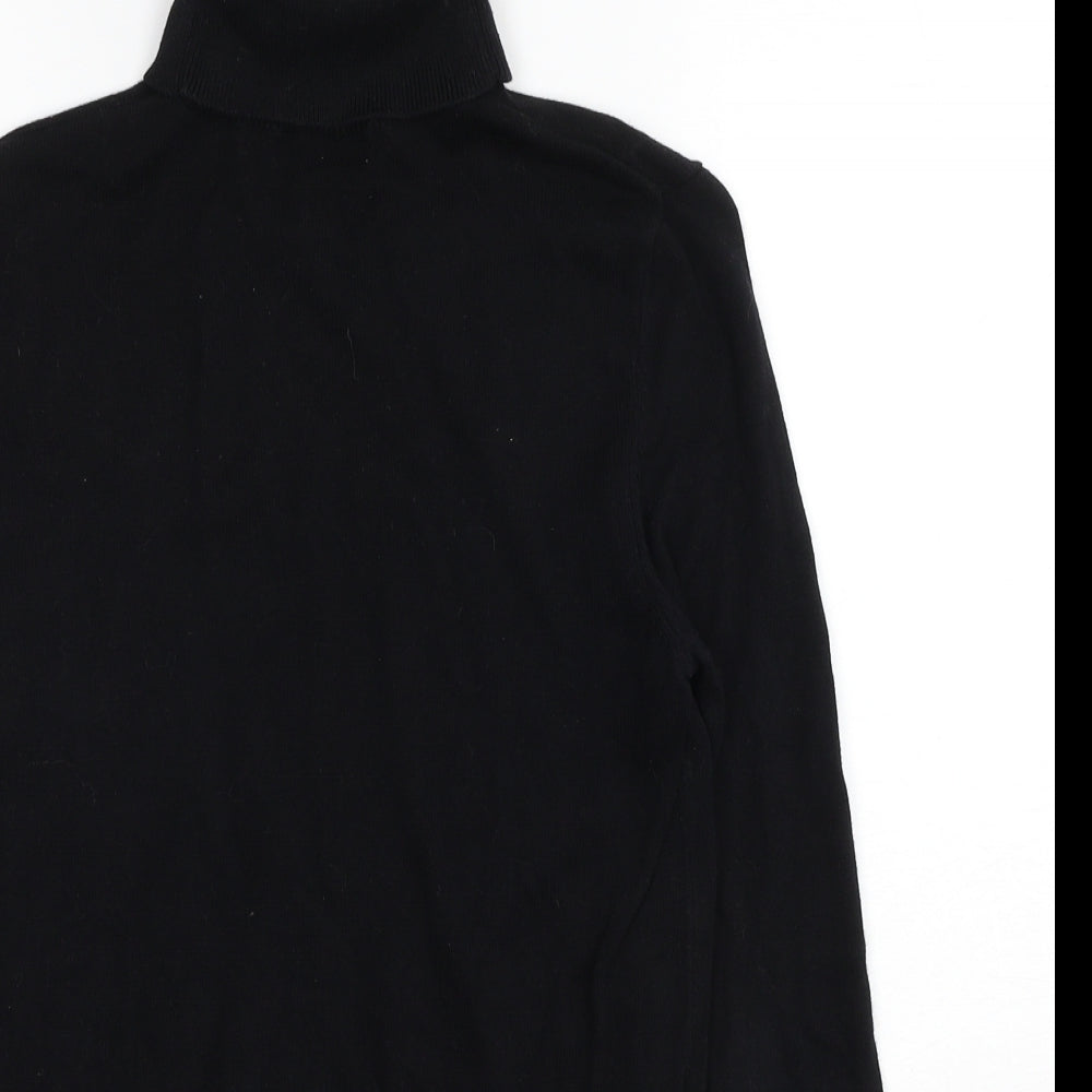 New Look Mens Black Roll Neck Cotton Pullover Jumper Size XS Long Sleeve - Label size XXS