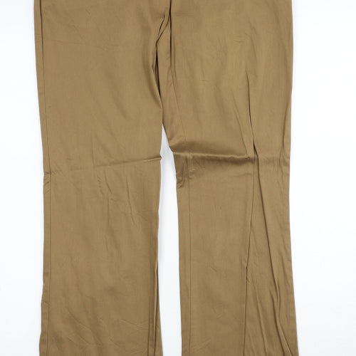 Review Womens Brown Cotton Trousers Size 12 Regular Zip
