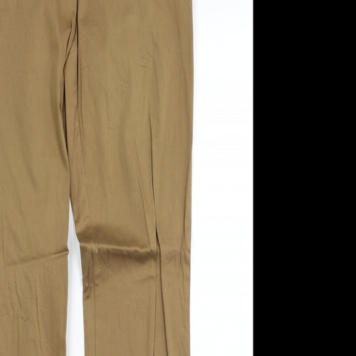 Review Womens Brown Cotton Trousers Size 12 Regular Zip