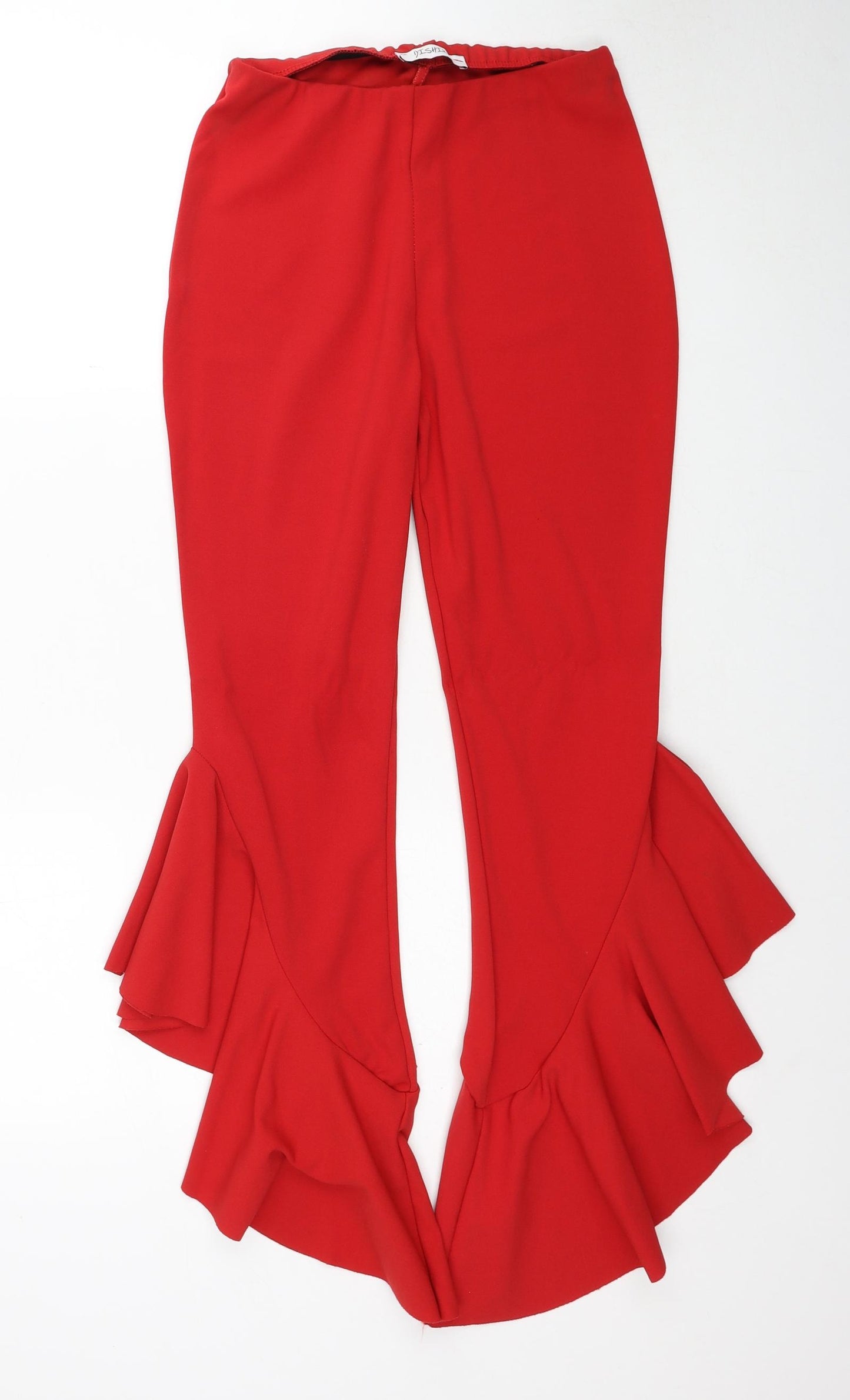 Dishiki Womens Red Polyester Trousers Size 8 Regular