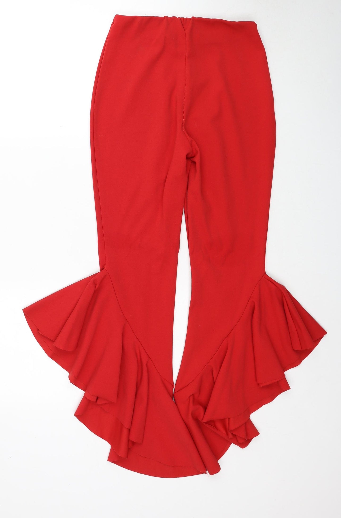 Dishiki Womens Red Polyester Trousers Size 8 Regular
