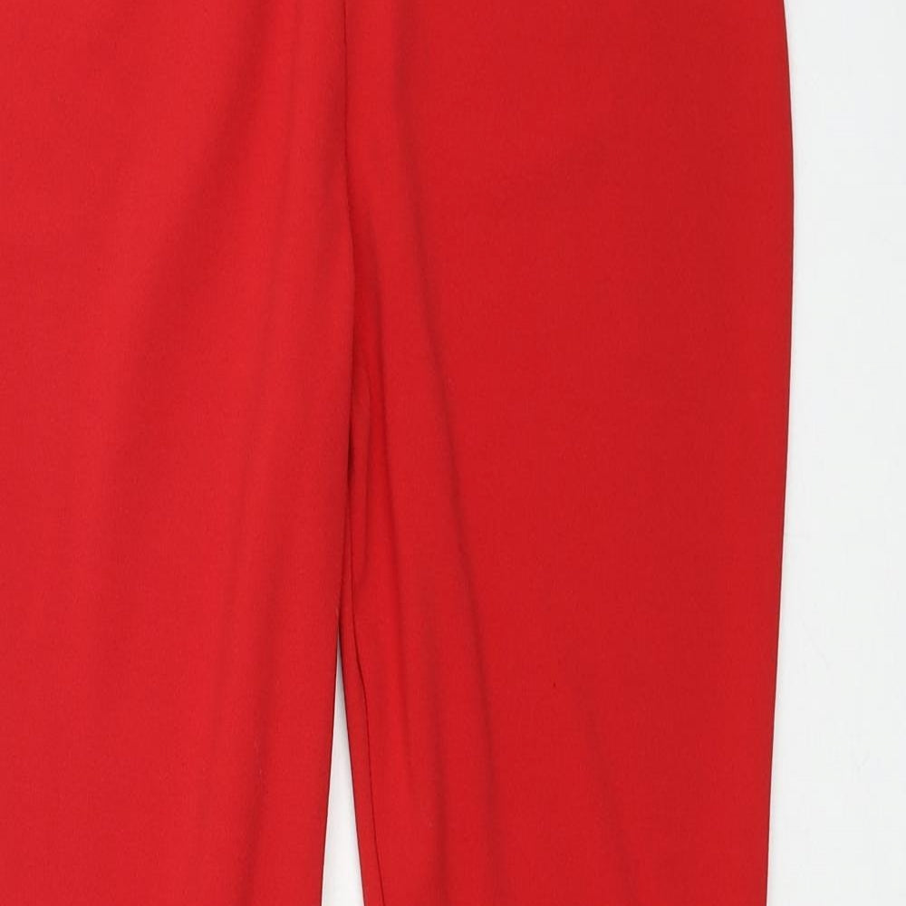 Dishiki Womens Red Polyester Trousers Size 8 Regular