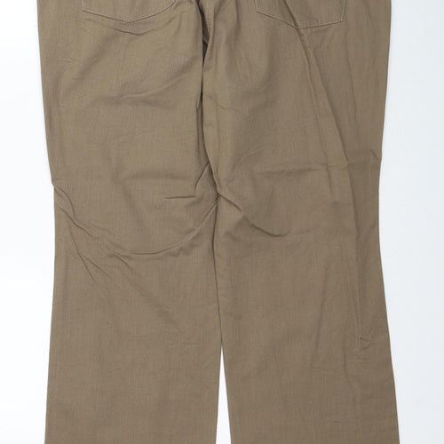ZERRES Womens Brown Cotton Bootcut Jeans Size 20 Regular Zip