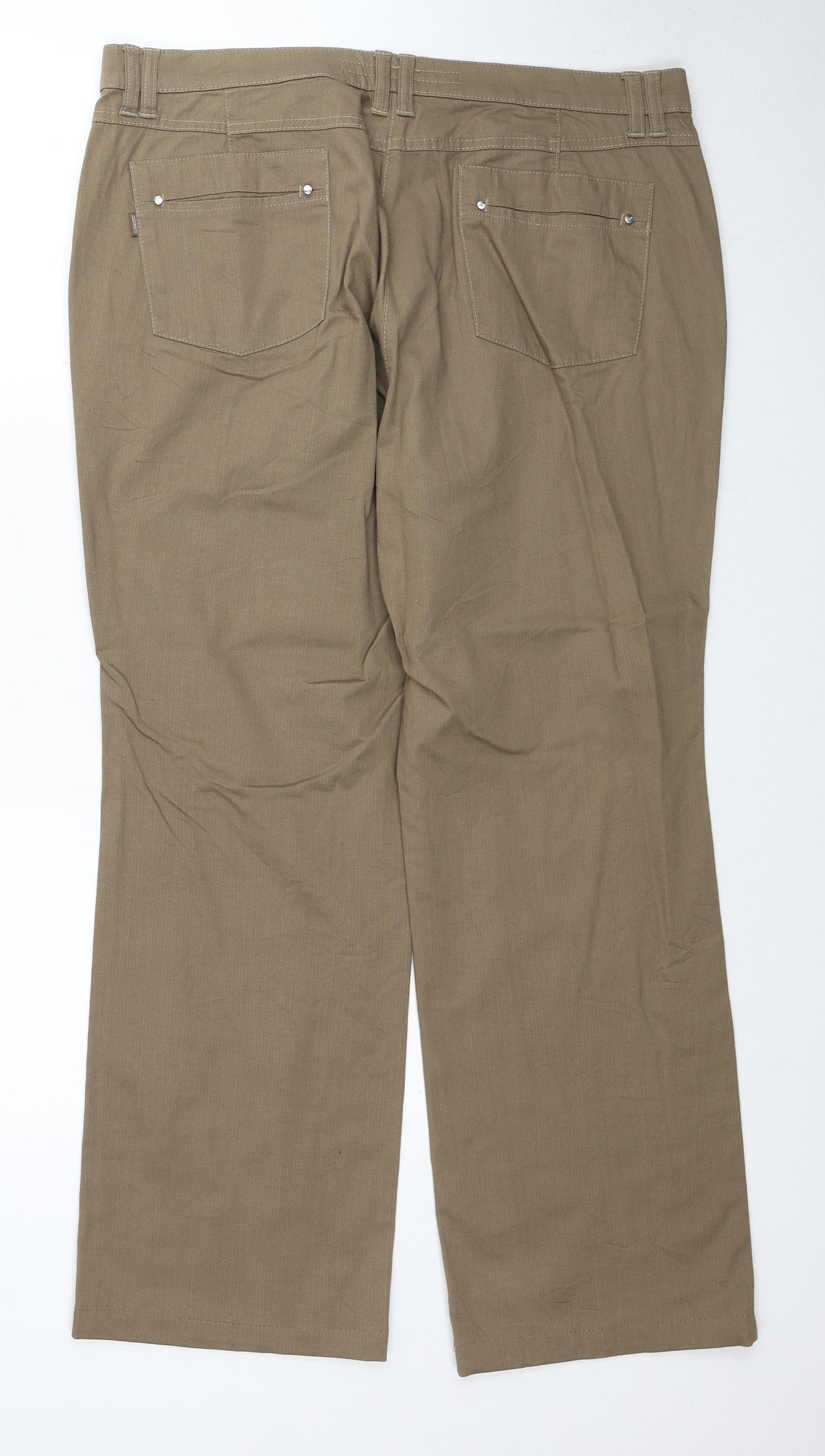 ZERRES Womens Brown Cotton Bootcut Jeans Size 20 Regular Zip