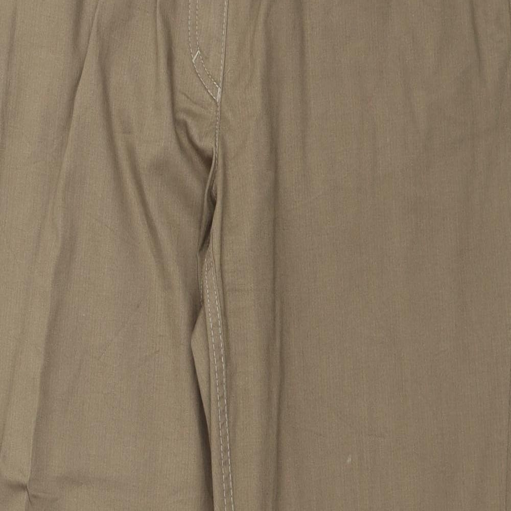 ZERRES Womens Brown Cotton Bootcut Jeans Size 20 Regular Zip