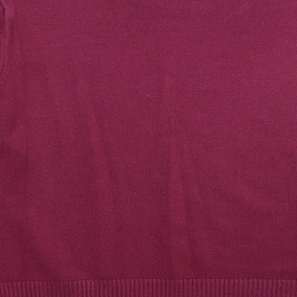 Essentials Womens Purple Round Neck Acrylic Pullover Jumper Size 18 - Size 18-20