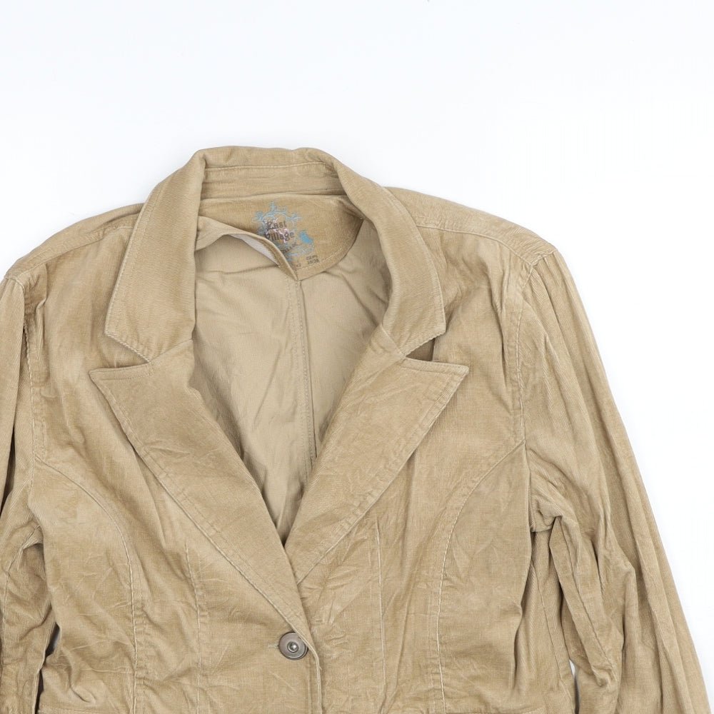 TCM Womens Beige Jacket Blazer Size 12 Button